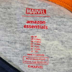 Boys’ 2-Pack Marvel No-Slip Feet Onesie Pajamas – Size 4 – Cozy Zip-Up Sleepwear