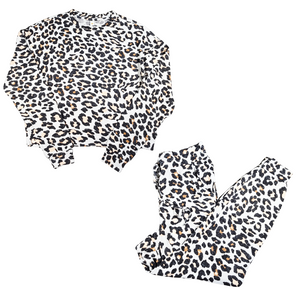 Women’s 2-Piece Soft Leopard Print Pajama Set – Size Medium