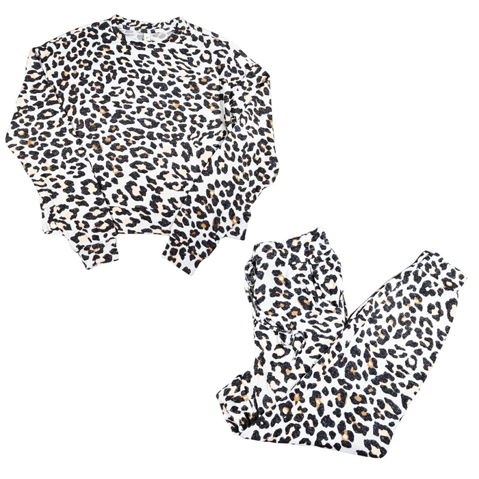 Women’s 2-Piece Soft Leopard Print Pajama Set – Size Medium