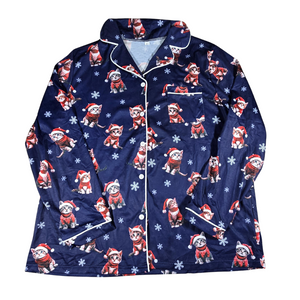 New Women’s 2-Piece Christmas Cat Pajama Set – Size Large – Cute & Cozy