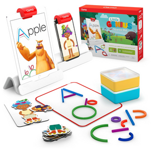 Little Genius Starter Kit for iPad - 4 Hands-On Learning Games - Ages 3-5 - Problem Solving, Phonics & Creativity (Osmo iPad Base Included)
