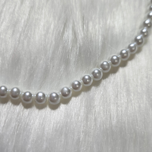 Faux Round White Pearl Necklace - 16"