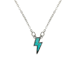 New Turquoise Lightning Bolt Necklace – Western Boho Style
