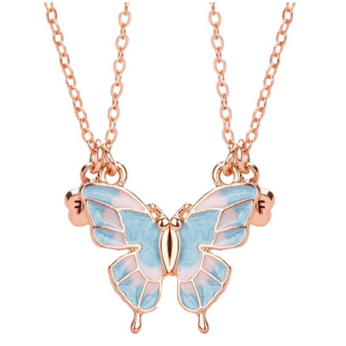 Magnetic Butterfly Necklaces for 2 Best Friends