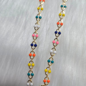 Multi Colored Gold Choker