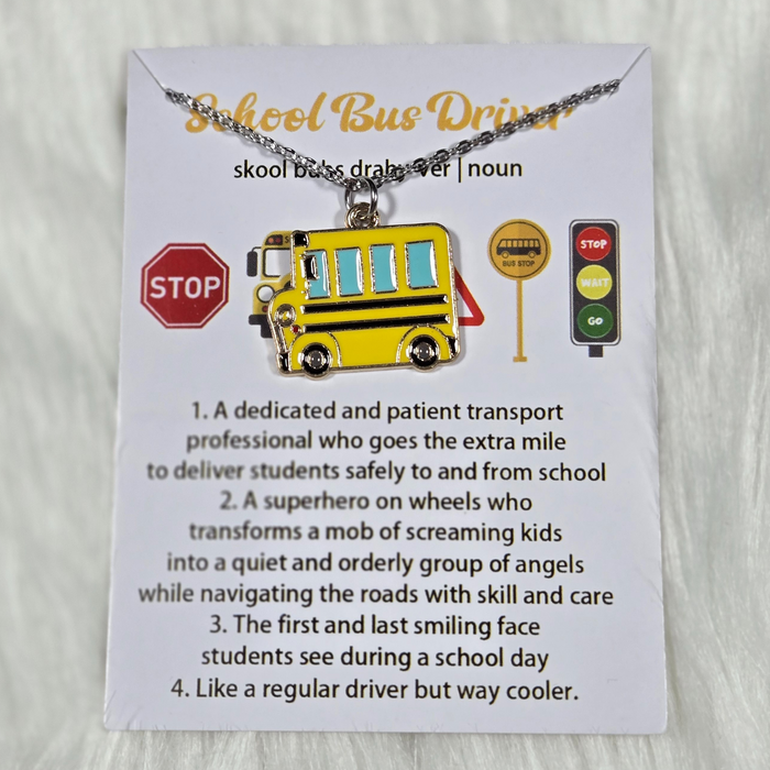 Yellow School Bus Pendant Necklace – Cute & Whimsical