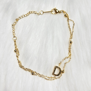 Gold Initial "D" Bracelet – Personalized Jewelry