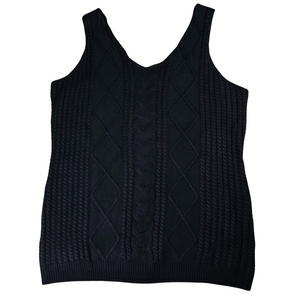 New Women’s Black Sweater-Feel Tank Top – Size XL