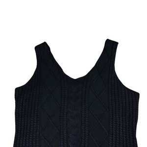 New Women’s Black Sweater-Feel Tank Top – Size XL