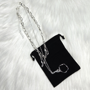 3-in-1 Silver Layered Necklace – Trendy & Versatile