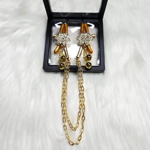 Gold Heart Rhinestone Nipple Clamps – Adjustable & Decorative