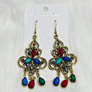 New Boho Colorful Rhinestone Earrings Set – Vibrant & Stylish
