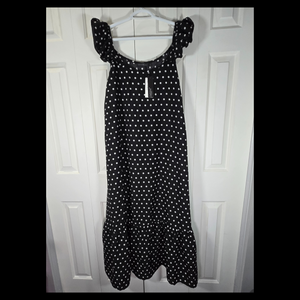 NWT Black & White Polka Dot Long Summer Dress – Size XL