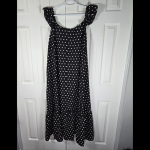 NWT Black & White Polka Dot Long Summer Dress – Size XL