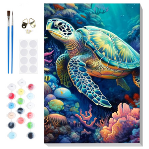 Paint by Number Kit, Sea Turtle