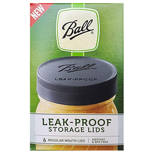Mason Jar Leak-Proof Lids, Regular Mouth, 6-Count