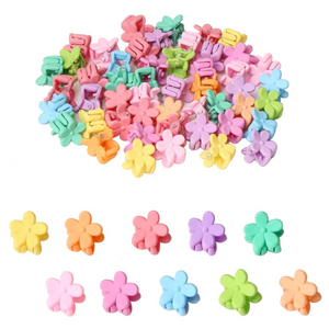 50 Pieces Mini Colorful Flower Hair Clip Claws