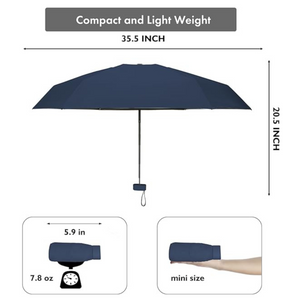 Mini Travel Umbrella Purse with Case Compact, Lightweight, UV Umbrella UPF 50+ Sun Protection