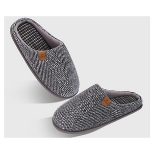 Men's Memory Foam Slippers Slip On Cozy Scuff Shoes Indoor/Outdoor with Arch Support - Size-9