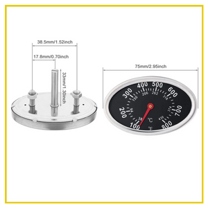 Grill Thermometer Replacement for Nexgrill Brinkmann Charmglow, 3 Inch BBQ Gauge