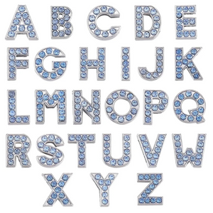 Rhinestone Letters Charms, 52PCS 8mm A to Z