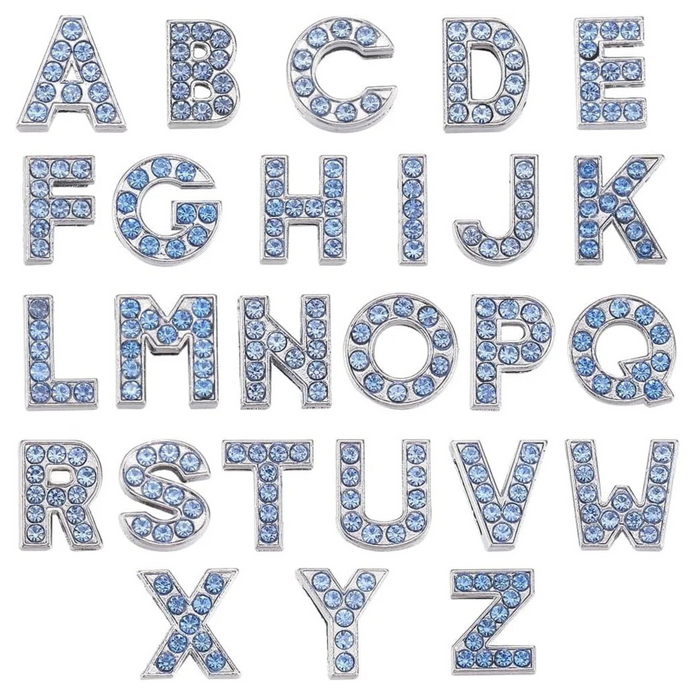 Rhinestone Letters Charms, 52PCS 8mm A to Z