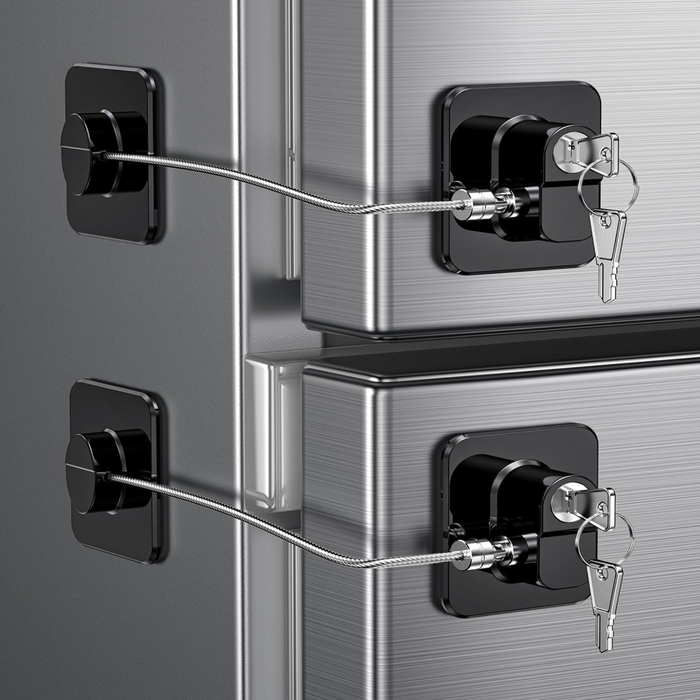 2 Pack Refrigerator Locks with Keys for Kids, Toddlers and Adults