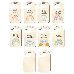 10PCS Wood Baby Wardrobe Dividers Rainbow Design