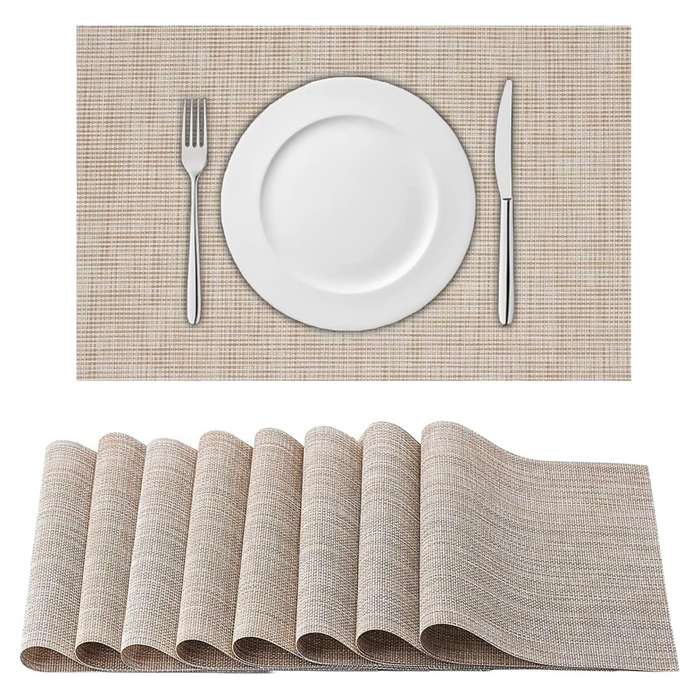 Placemats, Heat-Resistant PVC Place Mats - Set of 8