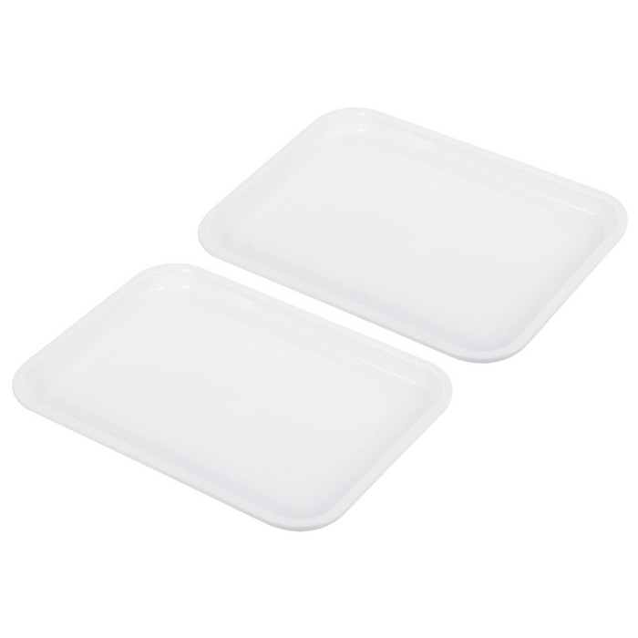2 White Organizer Trays - 9.4"x7"
