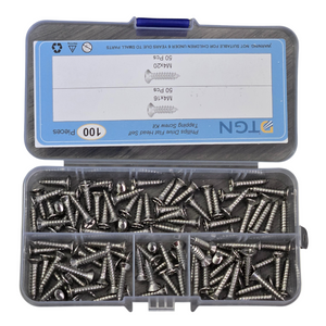 100 Piece Philips Flat Head Self Tapping Screw Kit