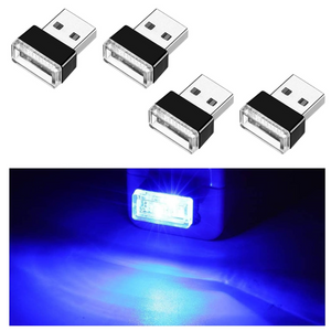 4 PCS USB LED Car Interior Atmosphere Lamp, Portable Mini LED Night Light