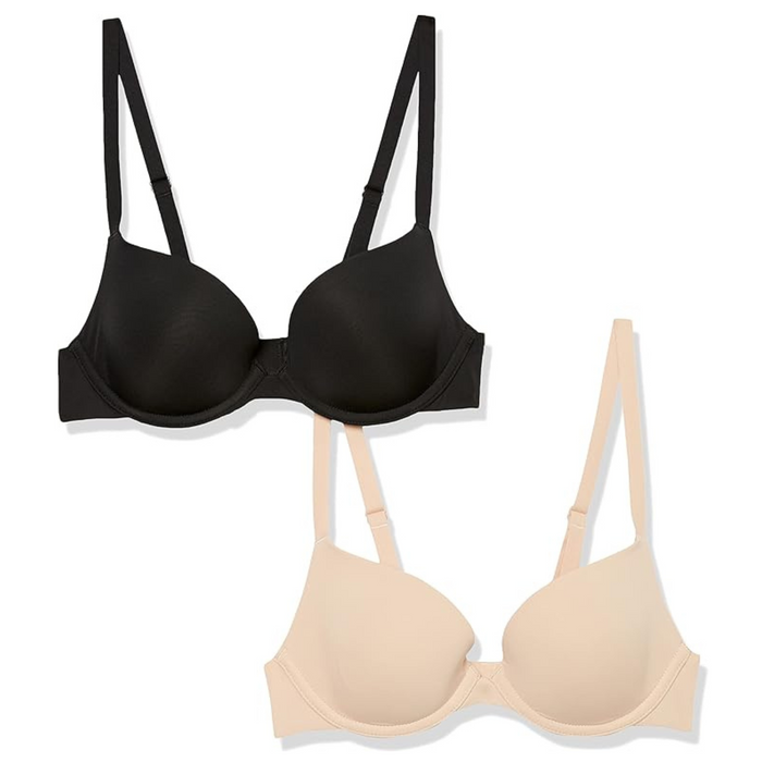 2 Pack Women's Lightly Lined Plunge Bras - 38A