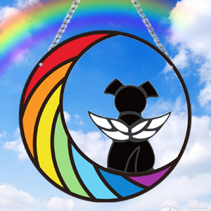 Stained Glass Dog Memorial Gifts for Loss of Dog Pet Sympathy Suncatcher