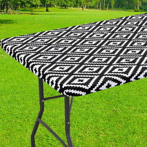 Rectangle Picnic Table Cloth, Waterproof Elastic Fitted - 30"x48"