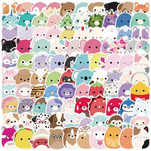 100Pcs Cute Squishmallow Stickers for Kids, Vinyl Stickers Kids Waterproof Stickers