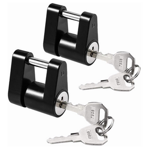 Black Trailer Hitch Coupler Lock, Dia 1/4 Inch, 3/4 Inch Span for Tow Boat RV Truck Car's Coupler