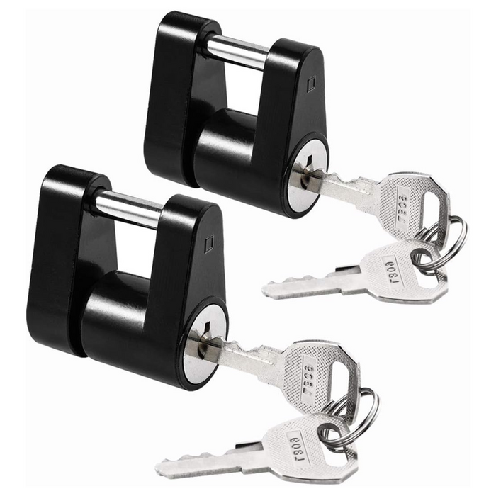 Black Trailer Hitch Coupler Lock, Dia 1/4 Inch, 3/4 Inch Span for Tow Boat RV Truck Car's Coupler