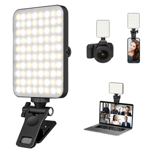 Selfie Light, 80 LED Rechargeable Phone Light Clip for iPhone/Phone/Camera/Laptop, Cell Phone Fill Light 3 Modes,10-Level Brightness, Perfect for Selfies