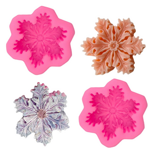 2 Pcs Christmas Snowflake Silicone Mold Candle Soap DIY Molds