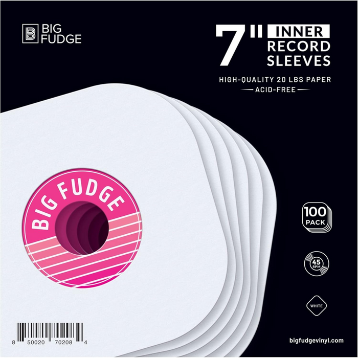 BIG FUDGE Vinyl Record Inner Sleeves - 7 inch x 100 Pcs