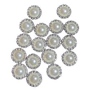 17 Flatback Pearl & Rhinestones