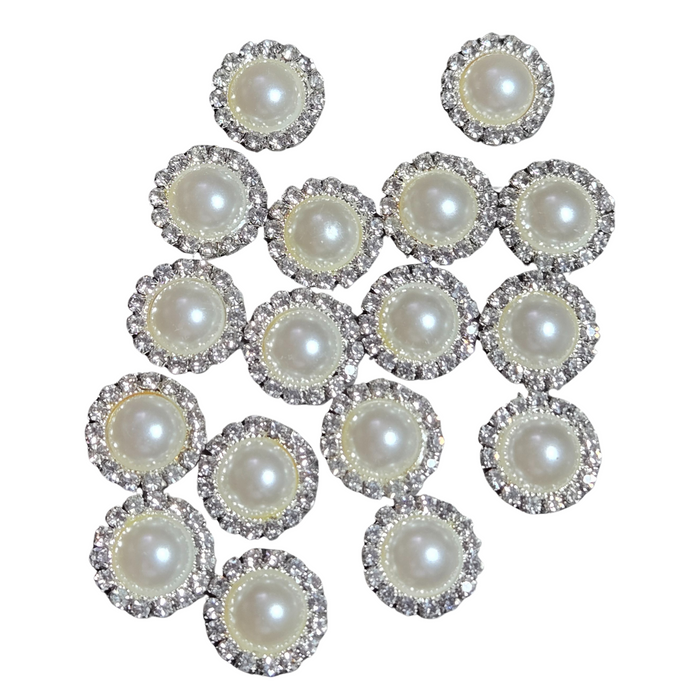 17 Flatback Pearl & Rhinestones