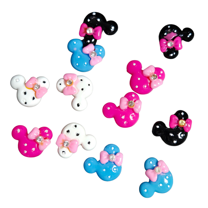 12 Flatback Minnie Mouse Heads