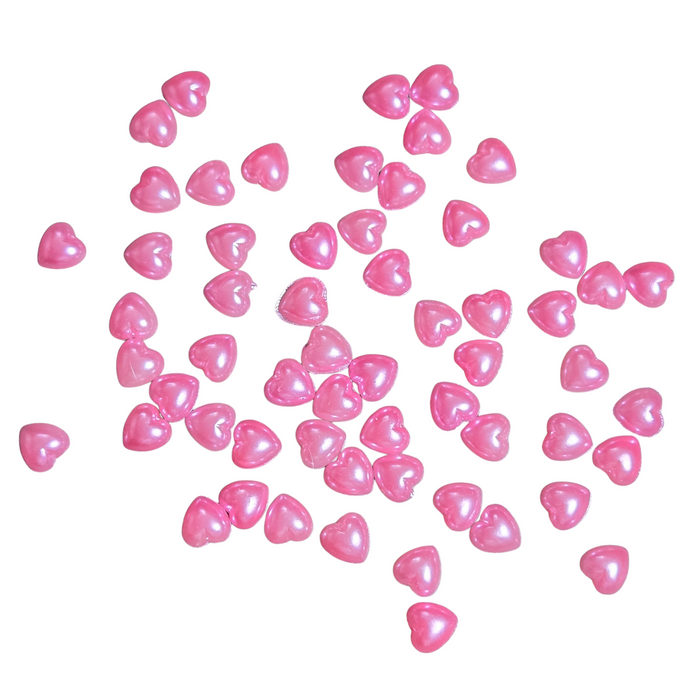 100 Flatback Resin Pink Pearl Hearts