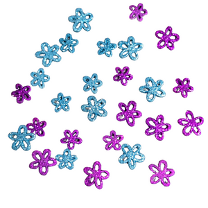 28 Flatback Resin Glitter Flowers