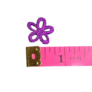 28 Flatback Resin Glitter Flowers