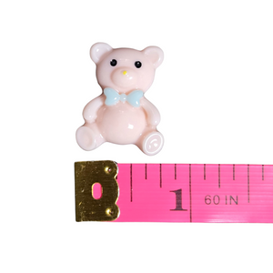 8 Flatback Resin Light Pink Teddy Bears