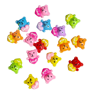 16 Flatback Resin Love Bears