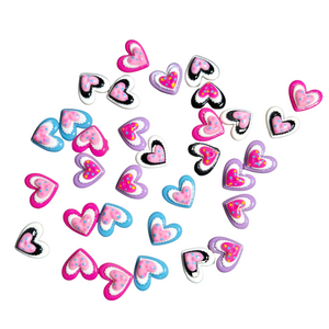 32 Flatback Resin 3D Hearts